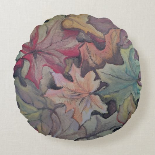 秋の葉カバー ラウンドクッション (正面)