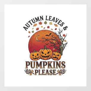 秋の葉カボチャハロウィンコウモリの木 ウィンドウサイン