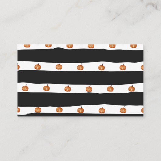 秋の葉カボチャ赤ちゃんシャワーベビー エンクロージャーカード (裏面)