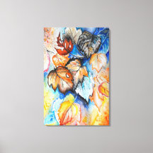 秋の葉キャンバスプリント - 絵画