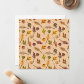 秋の葉グリーティングカード ノートカード (正面/裏面インサイチュ)