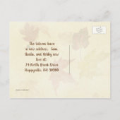 秋の葉シーズンの新しい住所はがき ポストカード (裏面)