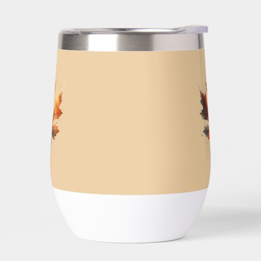 秋の葉タンブラー (左面)