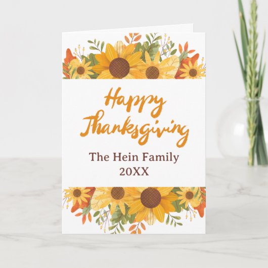 秋の葉ハッピー感謝祭カード カード (正面)