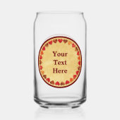 秋の葉ハートオンオールド紙 ガラス缶 (正面)