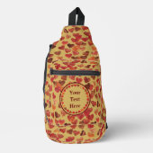 秋の葉ハートオンオールド紙 スリングバッグ (正面)