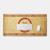 秋の葉ハートオンオールド紙 デスクマット (キーボード&マウス)