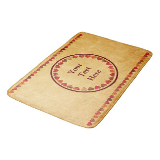 秋の葉ハートオンオールド紙 バスマット