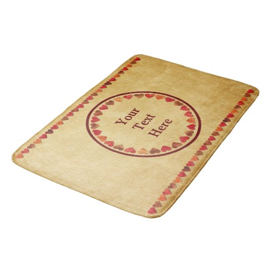 秋の葉ハートオンオールド紙 バスマット (アングル)