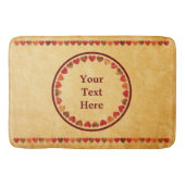 秋の葉ハートオンオールド紙 バスマット (正面)