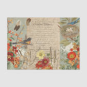 秋の葉バードネストオレンジのフローラデカップアート 薄葉紙 (正面)