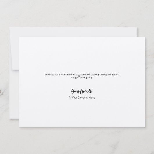 秋の葉ビジネスのロゴ感謝感謝感謝 サンキューカード (裏面)