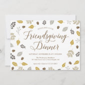 秋の葉フレンドジビングディナーパーティの招待状 招待状 (正面)