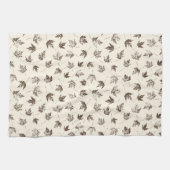秋の葉メープルクリーム – シームレスなパターン。 キッチンタオル (横)
