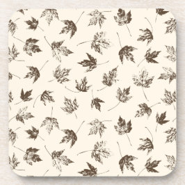 秋の葉メープルクリーム – シームレスなパターン。 コースター