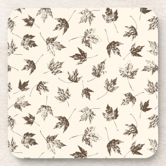 秋の葉メープルクリーム – シームレスなパターン。 コースター (正面)