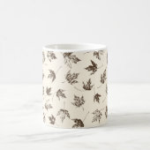 秋の葉メープルクリーム – シームレスなパターン。 コーヒーマグカップ (中央)
