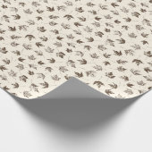 秋の葉メープルクリーム – シームレスなパターン。 ラッピングペーパー (角)