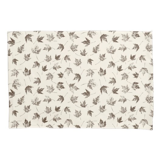 秋の葉メープルクリーム – シームレスなパターン。 枕カバー (正面)