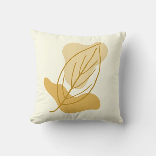 秋の葉モダン&抽象芸術ブロブ形状秋ギフト クッション (正面)