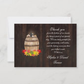 秋の葉ワインバレルヴィネヤードズ結婚ズ サンキューカード (裏面)