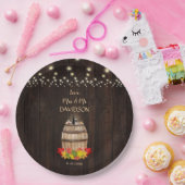 秋の葉ワインバレルヴィネヤードズ結婚ズ ペーパープレート (パーティー)