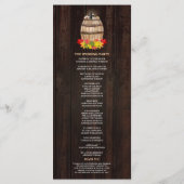 秋の葉ワインバレルヴィネヤード結婚式 プログラム (裏面)