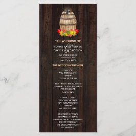 秋の葉ワインバレルヴィネヤード結婚式 プログラム