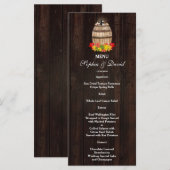 秋の葉ワインバレルヴィンヤードメ結婚ニュー メニュー (正面/裏面)