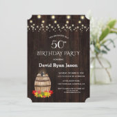 秋の葉ワインバレルヴィンヤード50誕生日 招待状 (スタンド正面)