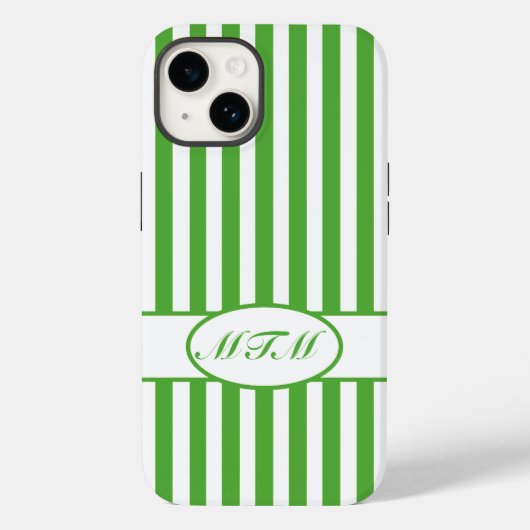 秋の葉付きストライプモノグラム Case-Mate iPhoneケース (裏面)