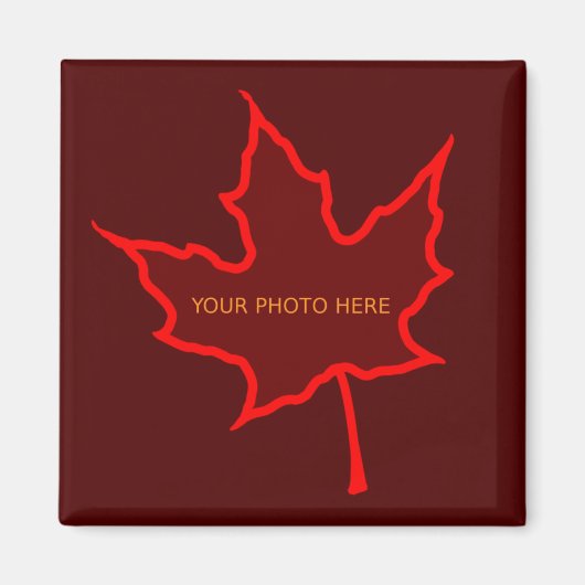 秋の葉写真テンプレート マグネット (正面)