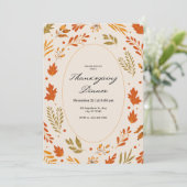 秋の葉柄感謝祭ディナー 招待状 (スタンド正面)