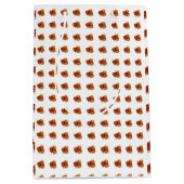 秋の葉柄 – 白エレガント植物学 ミディアムペーパーバッグ (正面)