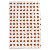 秋の葉柄 – 白エレガント植物学 ミディアムペーパーバッグ (裏面)