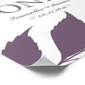 秋の葉梅の紫葉の表の番号 ポスター (角)