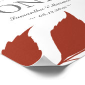 秋の葉焼けオレンジ葉色の表の番号 ポスター (角)