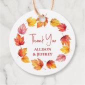 秋の葉秋モダンの結婚焦げ錆 フェイバータグ (正面)