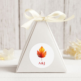 秋の葉秋モダン結婚の錆 ラウンドシール