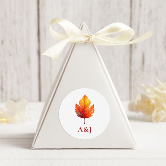 秋の葉秋モダン結婚の錆 ラウンドシール