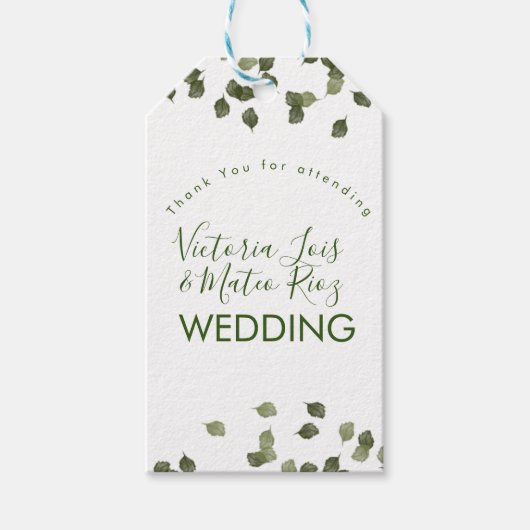 秋の葉秋秋の緑ありがとう ギフトタグ (正面)