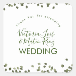 秋の葉秋秋の緑ありがとう スクエアシール