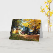 秋の葉空白の- Greeting Card カード (黄色い花)