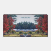 秋の葉絵画池の自然パーソナライズされた芸術 デスクマット (正面)