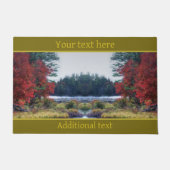 秋の葉絵画池の自然パーソナライズされた芸術 ドアマット (正面)