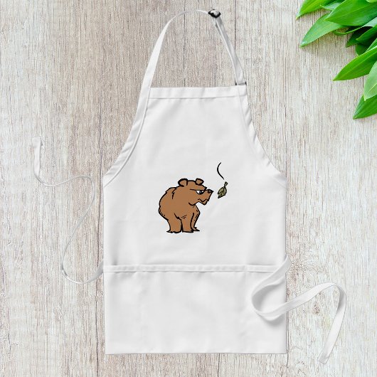 秋の葉落ちるアカグマかわいい野生動物 スタンダードエプロン