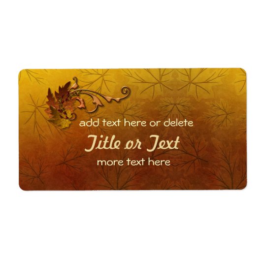 秋の葉金ゴールド結婚ズ ラベル (正面)