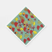 秋の葉、どんぐり、果実のカスタム色 スタンダードランチョンナプキン (角)