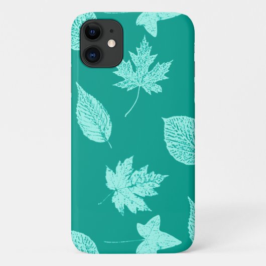 秋の葉 - アクアとターコイズ Case-Mate iPhoneケース (裏面)
