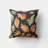 秋の葉 – エレガント紅葉水彩 クッション (裏面)